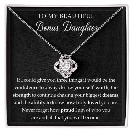 Gifts For Step Daughter - To My Bonus Daughter Necklace From Stepdad Or Stepmom