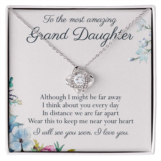 To My Granddaughter Necklace - Gifts For Granddaughter On Birthday, Graduation, Wedding, Christmas