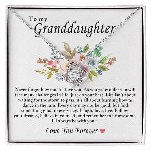 To My Granddaughter Necklace - Gifts For Granddaughter On Birthday, Graduation, Wedding, Christmas