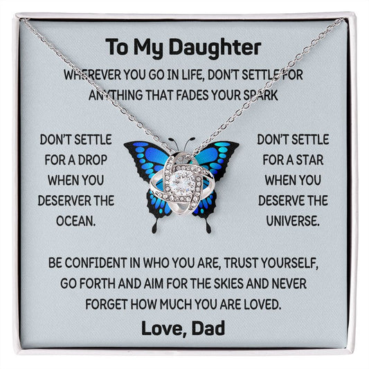 To My Daughter Gifts From Dad - Daughter Necklace Gift For Christmas, Thanksgiving, Birthday, Graduation, Wedding