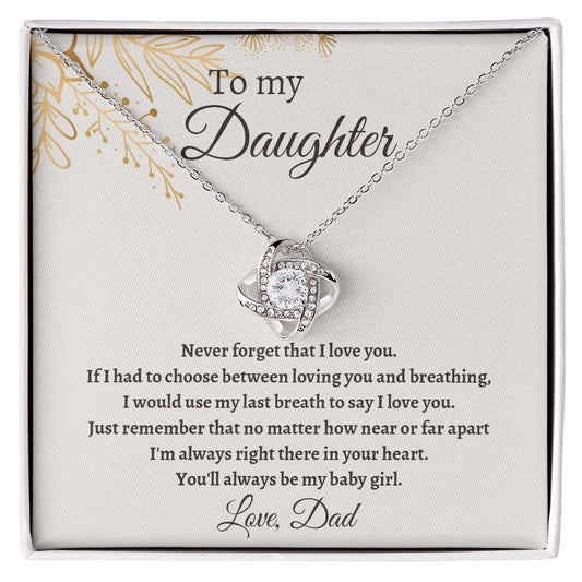 To My Daughter Gifts From Dad - Daughter Necklace Gift For Christmas, Thanksgiving, Birthday, Graduation, Wedding