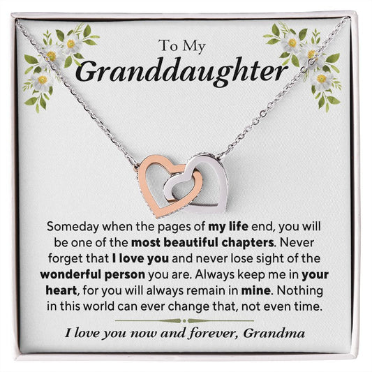 To My Granddaughter Necklace - Gifts For Granddaughter From Grandma On Birthday, Graduation, Wedding, Christmas