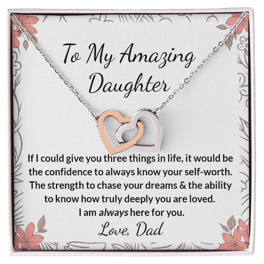 To My Daughter Gifts From Dad - Daughter Necklace Gift For Christmas, Thanksgiving, Birthday, Graduation, Wedding