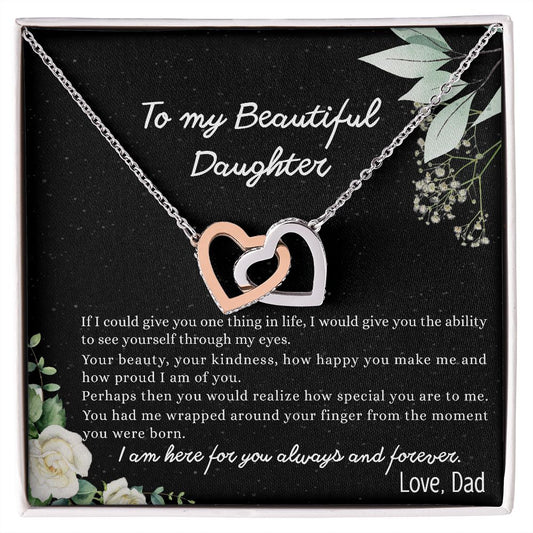 To My Daughter Gifts From Dad - Daughter Necklace Gift For Christmas, Thanksgiving, Birthday, Graduation, Wedding