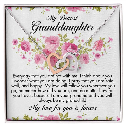 To My Granddaughter Necklace - Gifts For Granddaughter From Grandma On Birthday, Graduation, Wedding, Christmas