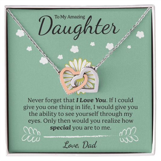 To My Daughter Gifts From Dad - Daughter Necklace Gift For Christmas, Thanksgiving, Birthday, Graduation, Wedding