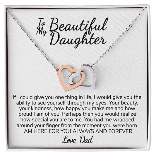 To My Daughter Gifts From Dad - Daughter Necklace Gift For Christmas, Thanksgiving, Birthday, Graduation, Wedding