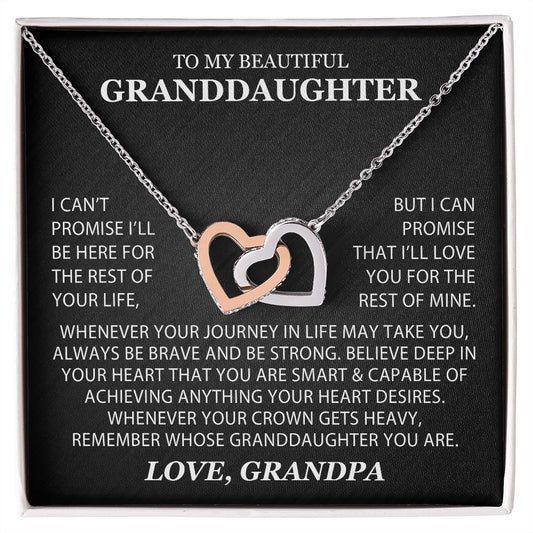 To My Granddaughter Necklace - Gifts For Granddaughter From Grandpa On Birthday, Graduation, Wedding, Christmas