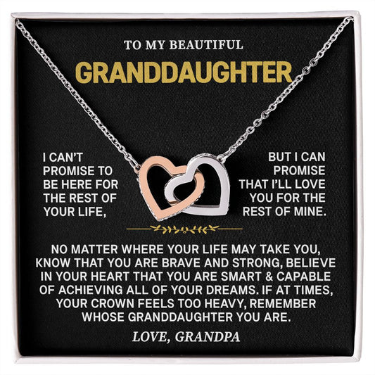 To My Granddaughter Necklace - Gifts For Granddaughter From Grandpa On Birthday, Graduation, Wedding, Christmas