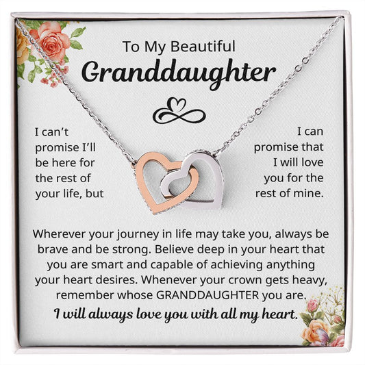 To My Granddaughter Necklace - Gifts For Granddaughter On Birthday, Graduation, Wedding, Christmas
