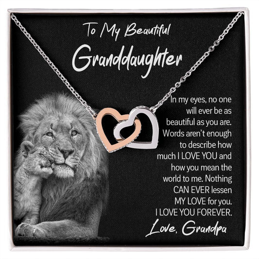 To My Granddaughter Necklace - Gifts For Granddaughter From Grandpa On Birthday, Graduation, Wedding, Christmas