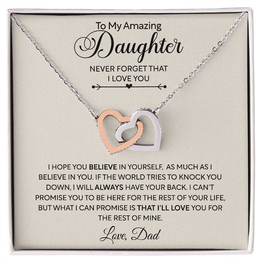 To My Daughter Gifts From Dad - Daughter Necklace Gift For Christmas, Thanksgiving, Birthday, Graduation, Wedding