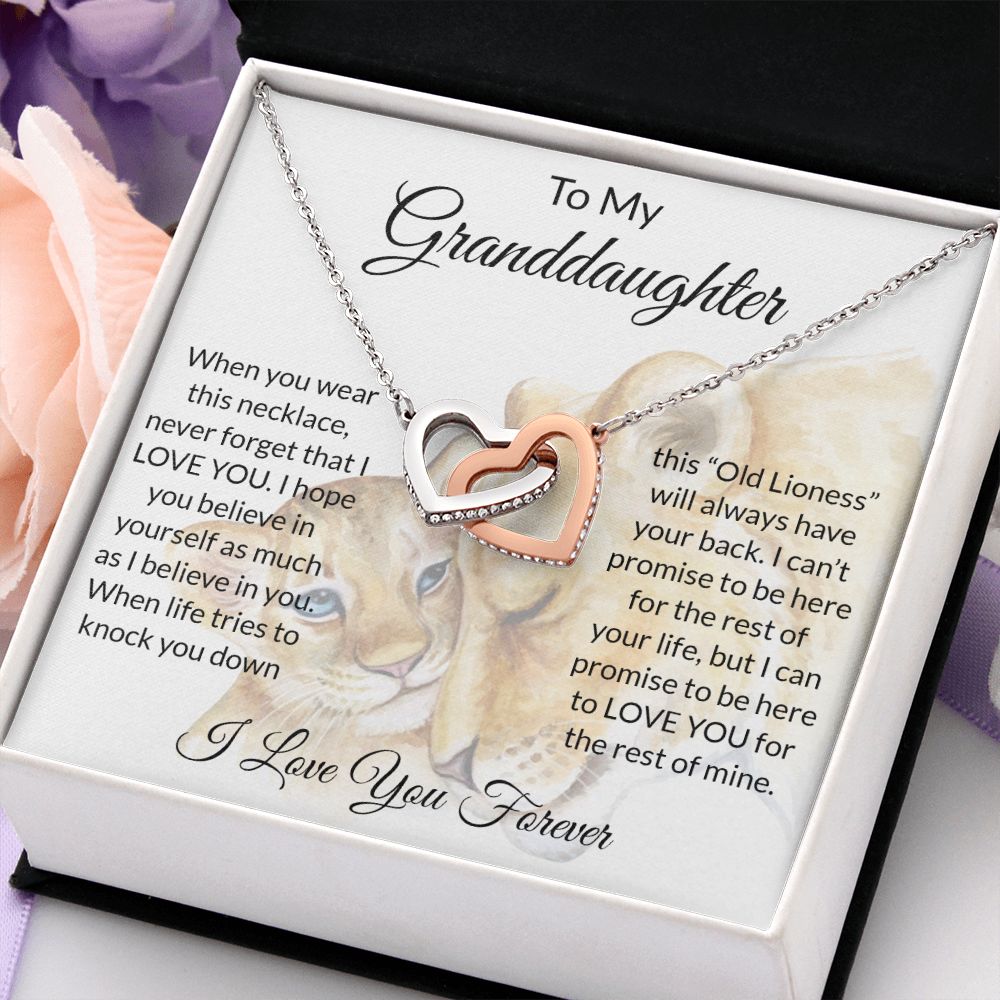To My Granddaughter Necklace - Gifts For Granddaughter From Grandma On Birthday, Graduation, Wedding, Christmas