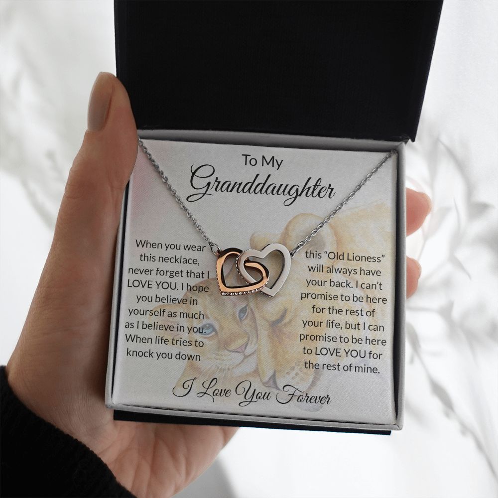 To My Granddaughter Necklace - Gifts For Granddaughter From Grandma On Birthday, Graduation, Wedding, Christmas