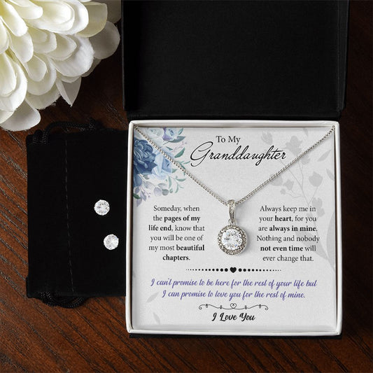 Gifts For Granddaughter - To My Granddaughter Necklace Earing Set