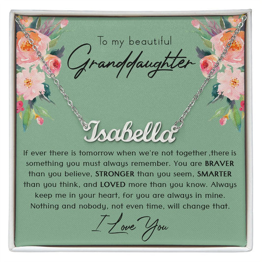 Granddaughter Custom Name Necklace - Gift For Granddaughter