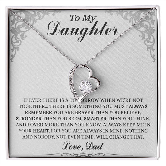 To My Daughter Gifts From Dad - Daughter Necklace Gift For Christmas, Thanksgiving, Birthday, Graduation, Wedding