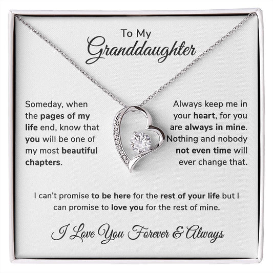 To My Granddaughter Necklace - Gifts For Granddaughter On Birthday, Graduation, Wedding, Christmas