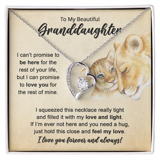 To My Granddaughter Necklace - Gifts For Granddaughter From Grandma On Birthday, Graduation, Wedding, Christmas