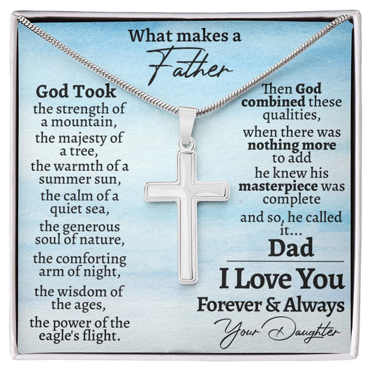 Gifts for Dad from Daughter, Cross Necklace Gift for Men