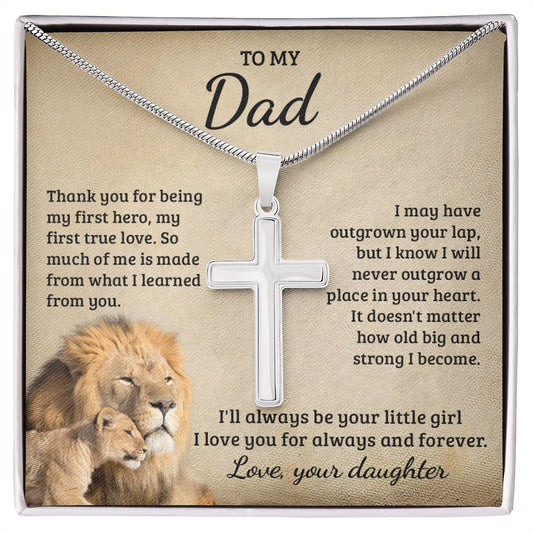 Gifts for Dad from Daughter, Cross Necklace Gift for Men